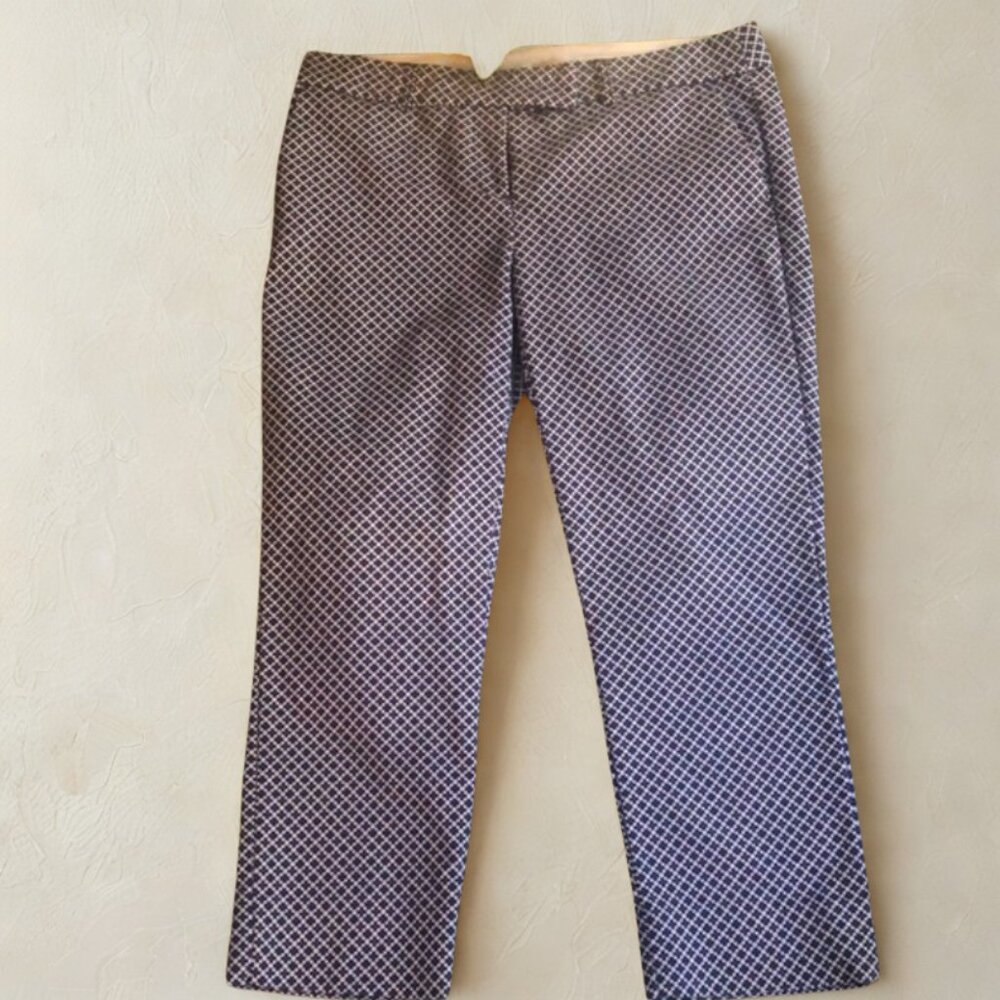 Dahlia Blue Print Straight Leg Crops